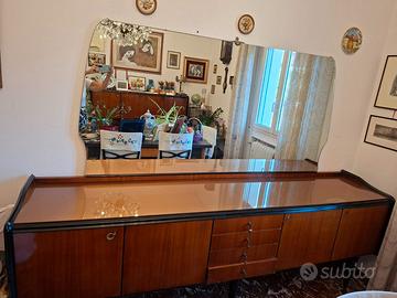 Credenza buffet modernariato anni '60 con specchio