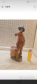 Statuetta contadino terracotta vintage siglata SC
