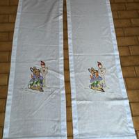 Coppia di tende a vetro, tessuto misto lino