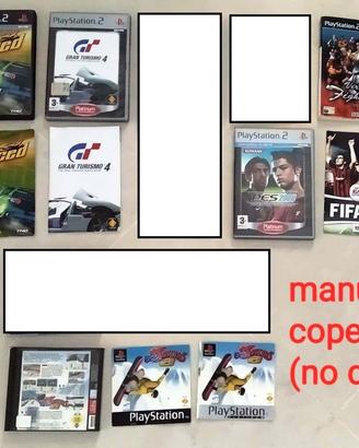 Manuali Copertine Custodie di PS2, PS1 [no dischi]