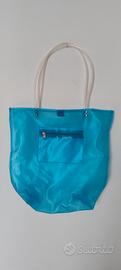Borsa shopper mare capiente blu