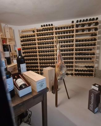 3 scaffali porta bottiglie vino da cantina