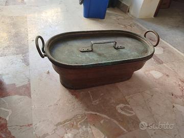 Pentola/Pesciera in rame vintage 