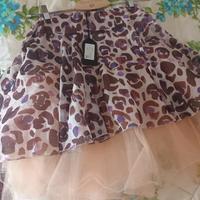 gonna in georgette con sotto tulle tg S