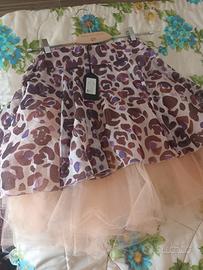 gonna in georgette con sotto tulle tg S