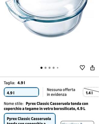 Pentole e recipienti in Pyrex e vari