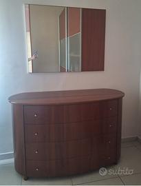 Como Curvo Legno 4 Cassetti + Specchio Parete