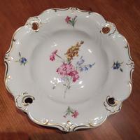 Piatto ciotola porcellana oro decorazione floreale