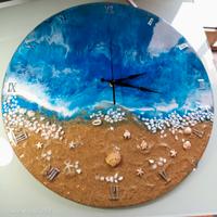 Orologio da parete resina 50 cm mare modernariato