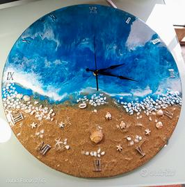 Orologio da parete resina 50 cm mare modernariato