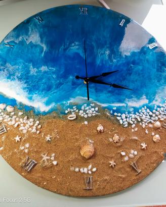 Orologio da parete resina 50 cm mare modernariato