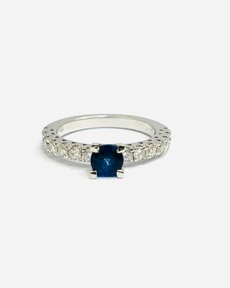 Anello solitario Zaffiro Diamanti Oro Bianco 18 kt