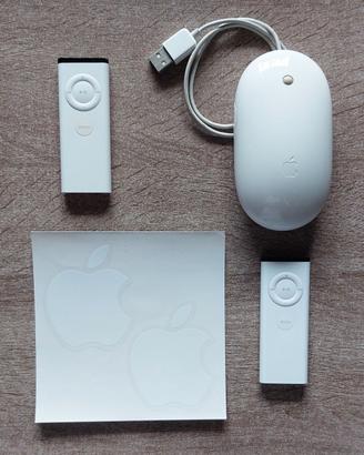 Lotto Apple vintage: mouse, apple remote, stickers