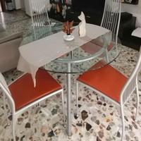 tavolo rotondo di cristallo