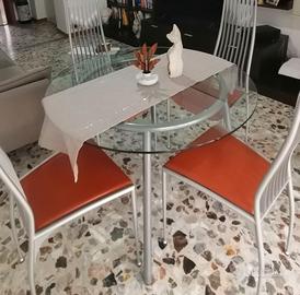 tavolo rotondo di cristallo