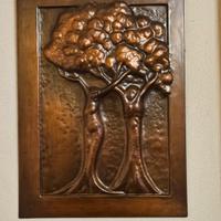 Quadro in rame sbalzato,firmato, vintage