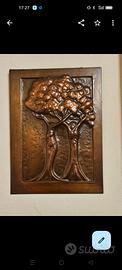 Quadro in rame sbalzato,firmato, vintage
