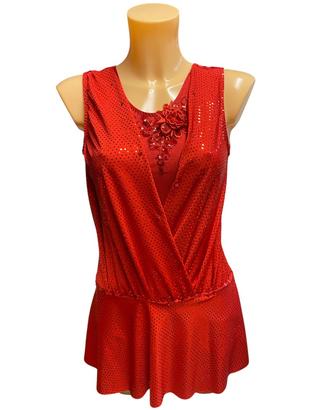 Body pattinaggio gara rosso ragazza