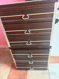 Cassettiere legno e acciaio inox