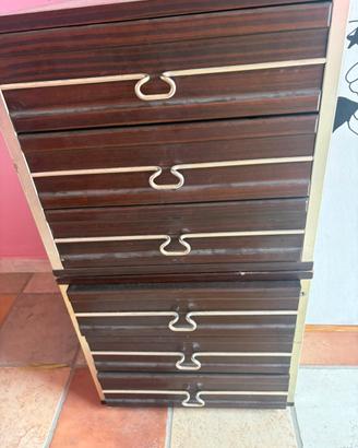 Cassettiere legno e acciaio inox