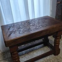 Tavolo artigianale in legno massello Intarsiato