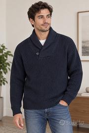 Maglione uomo blu navy - collo a scialle - ovs