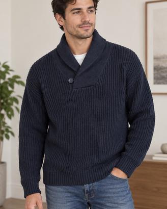 Maglione uomo blu navy - collo a scialle - ovs