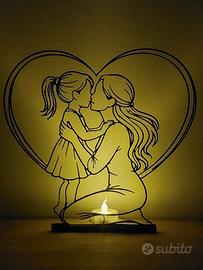 Statua mamma e figlia 3d