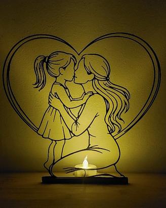 Statua mamma e figlia 3d
