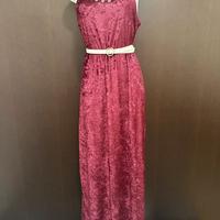 Vestito lungo donna bordeaux Tg L Velluto