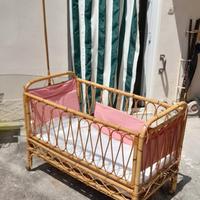 Lettino in vimini anni 60/70