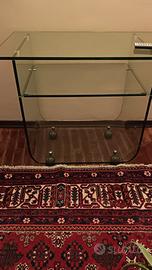 Mobile porta TV in vetro su ruote