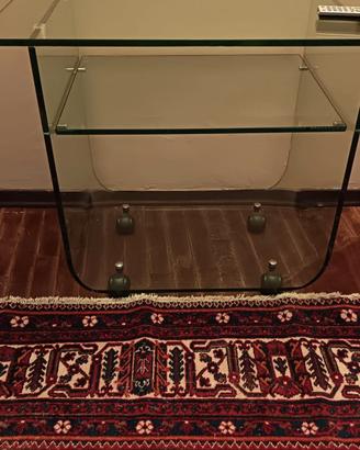 Mobile porta TV in vetro su ruote