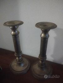 Coppia Candelabri Argentati
