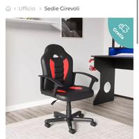 Sedia gaming rossa e nera denghi