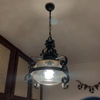 Lampadari e Applique in Vetro e Ferro Battuto