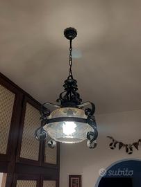 Lampadari e Applique in Vetro e Ferro Battuto