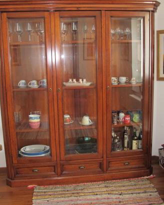 MOBILE VETRINA IN CRISTALLO E LEGNO