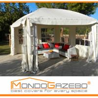 Gazebo Sun Plus 6x6 fissi tetto rotondo acciaio