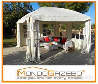 Gazebo Sun Plus 6x6 fissi tetto rotondo acciaio