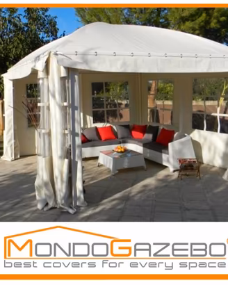 Gazebo Sun Plus 6x6 fissi tetto rotondo acciaio