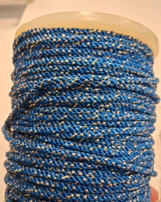 Cordino blu e lurex oro