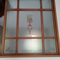 Parete divisoria in vetro e legno per interni