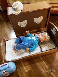 Armadio e lettino dondolo per bambolotto