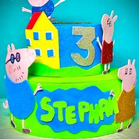Torta scenografica finta peppa pig