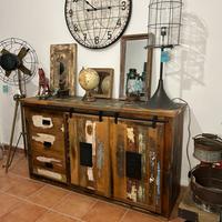 Credenza legno masselo ante scorrevoli