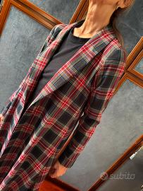 Vestito soprabito aperto tartan POUPINE