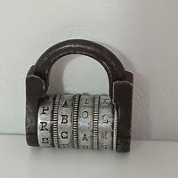 Antico Lucchetto a Combinazione 4 Rotelle A Segret