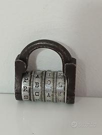 Antico Lucchetto a Combinazione 4 Rotelle A Segret