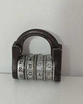 Antico Lucchetto a Combinazione 4 Rotelle A Segret